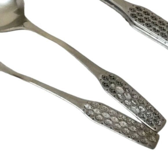 Vintage 1970s Viners 'Shape' Stainless Steel Table Spoons Set of 3 & 2 Misshape - Picture 9 of 9